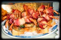 Pincho de Bacon, Gamba y Champiñón